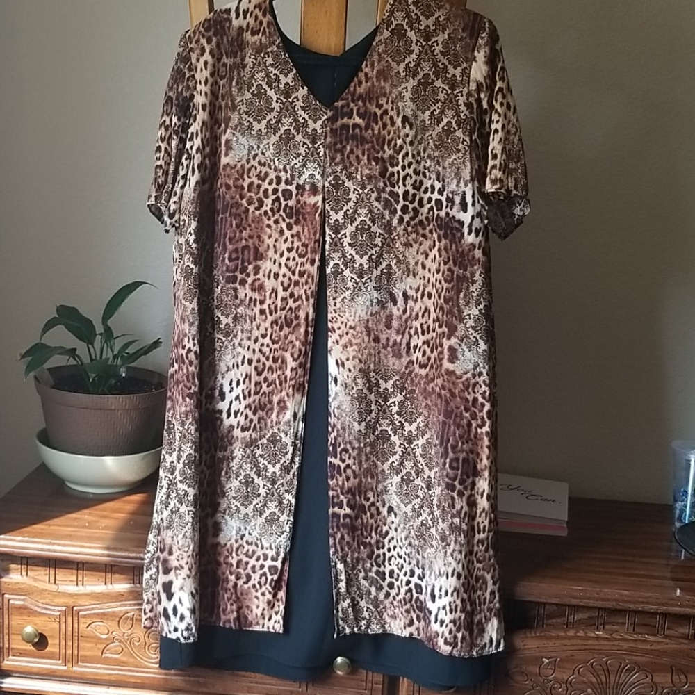 Positive attitude leopard print dress